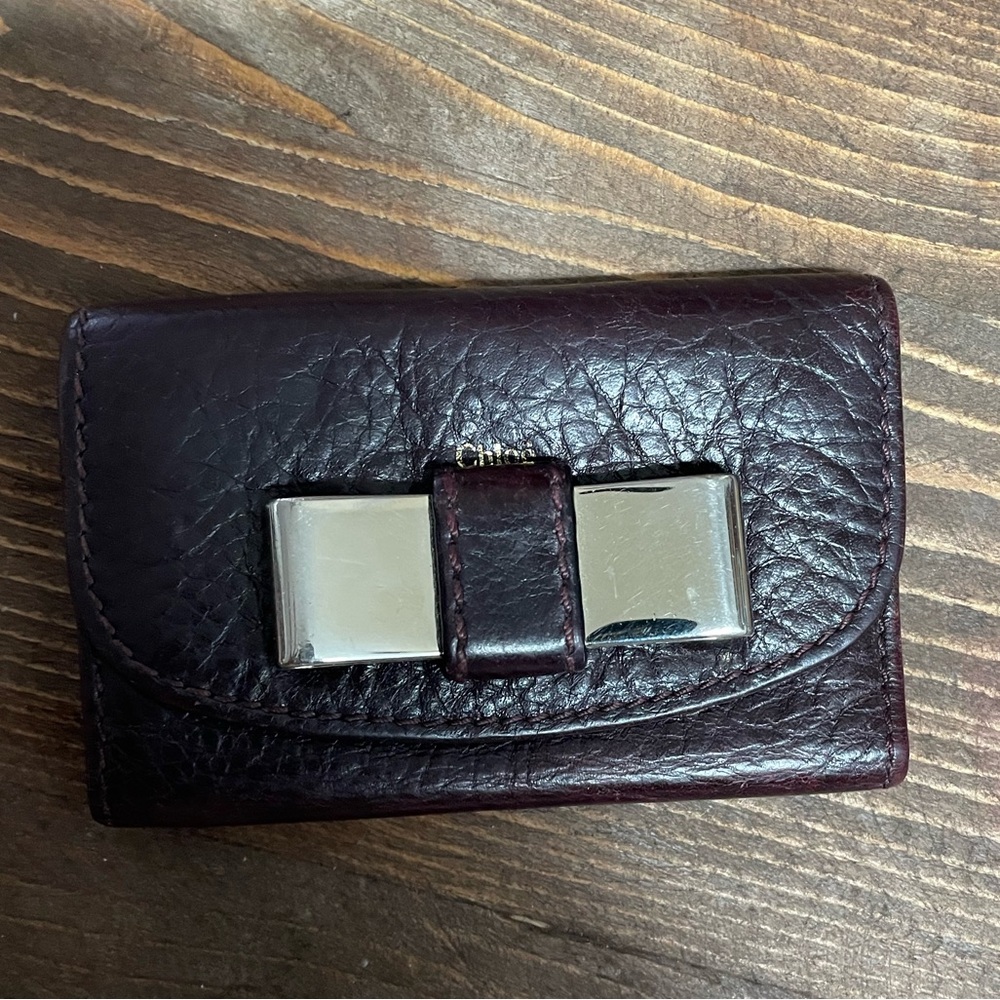 Authentic Chloe Deep plum color Key & card holder! *GUC*